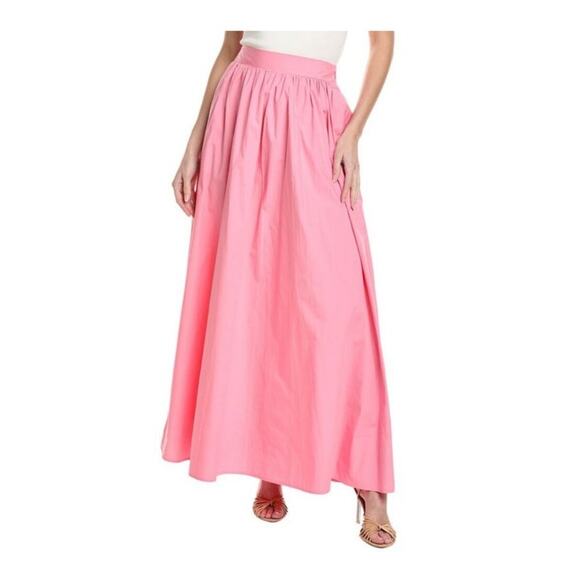NWT Susana Monaco Poplin Pocket Maxi Skirt knockout pink small - Picture 1 of 8